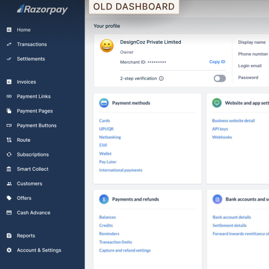 Razorpay Dashboard