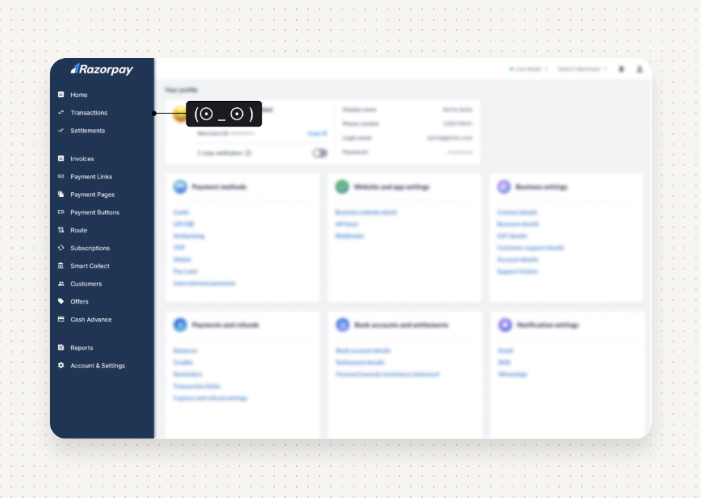 Razorpay Dashboard